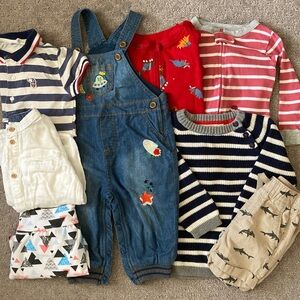 8-pc Bundle assorted toddler boy clothes, ~12-18M.